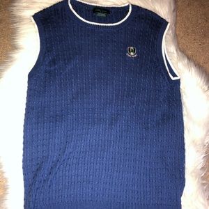 Bobby Jones pine valley logo vest cable knit